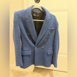 Zara TEXTURED DOUBLE BREASTED BLAZER
